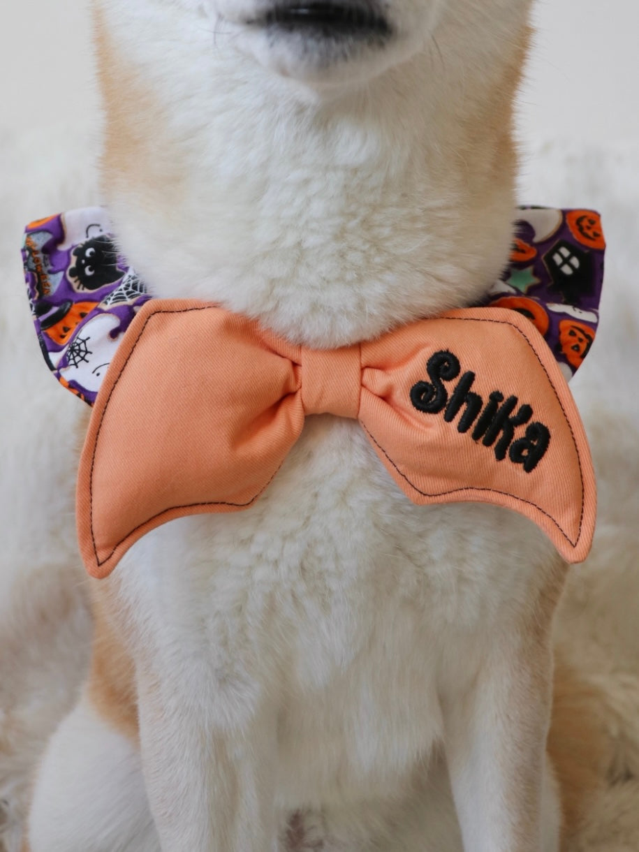 Halloween batwing collar - orange & purple