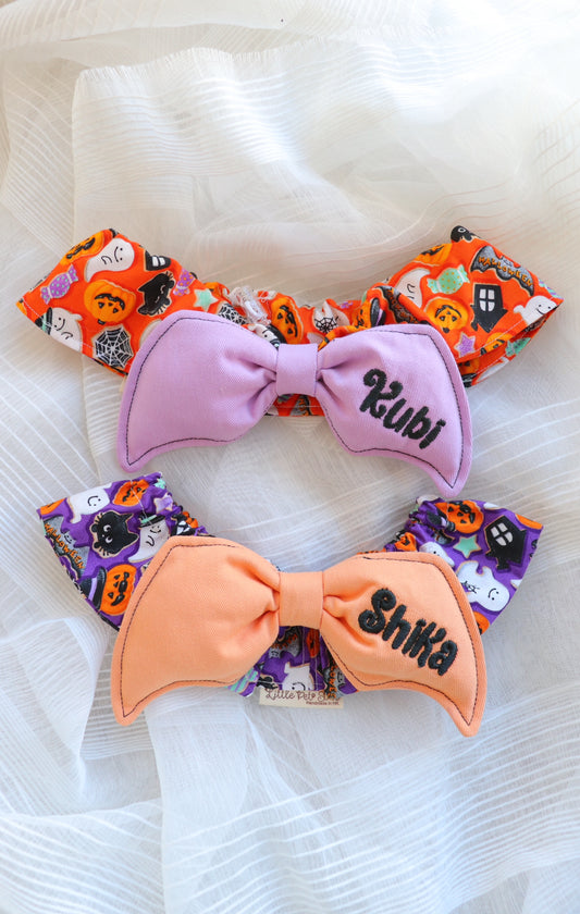 Halloween batwing collar - orange & purple