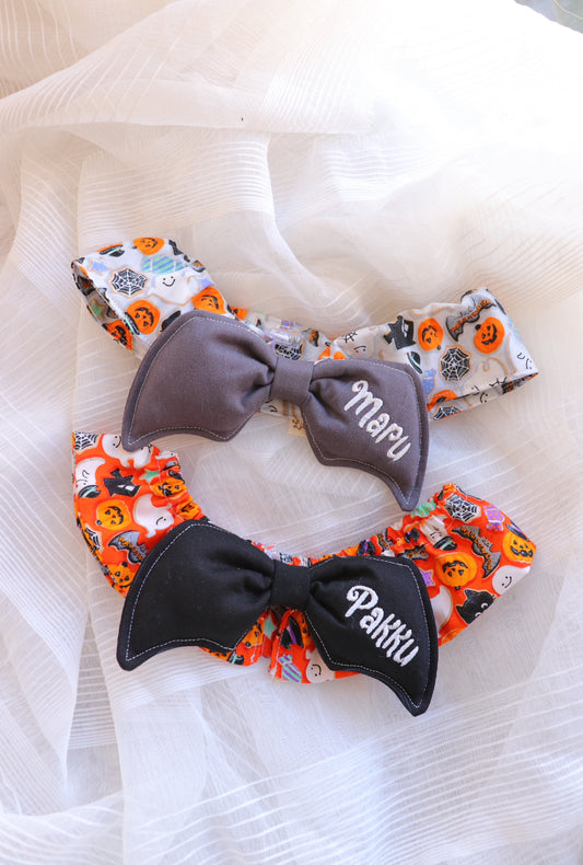 Halloween batwing collar - black & gray